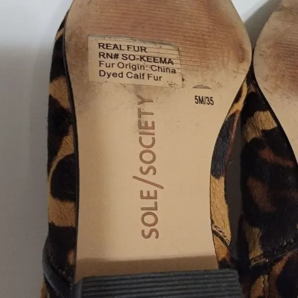 Sole Society Keema Fur Leopard Print Booties - Picture 11 of 13